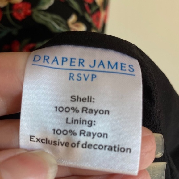 NWT Draper James Dress Women's Small Black Floral Long Sleeve Belted Sheath Boho - Picture 6 of 7